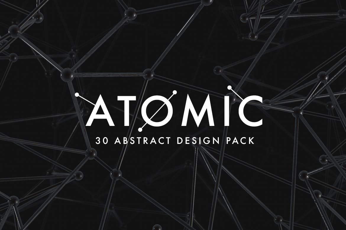 30张科幻抽象粒子原子链接装饰设计元素 Atomic - 3
