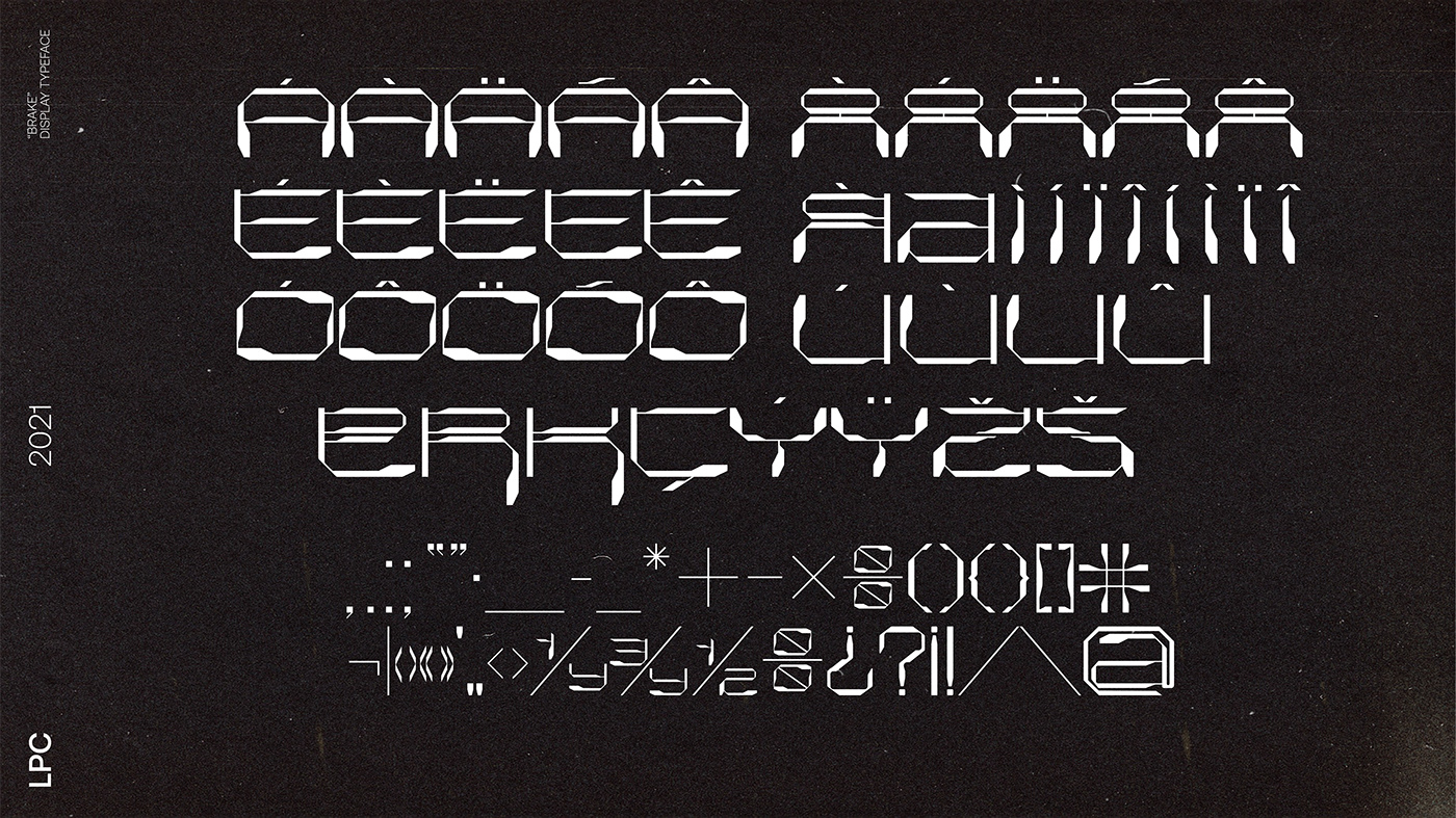 新复古未来派几何英文装饰字体 Luis Poblador C