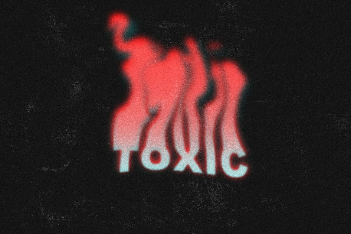 酸性艺术有毒彩色火焰文字特效PS模板 Toxic Flame
