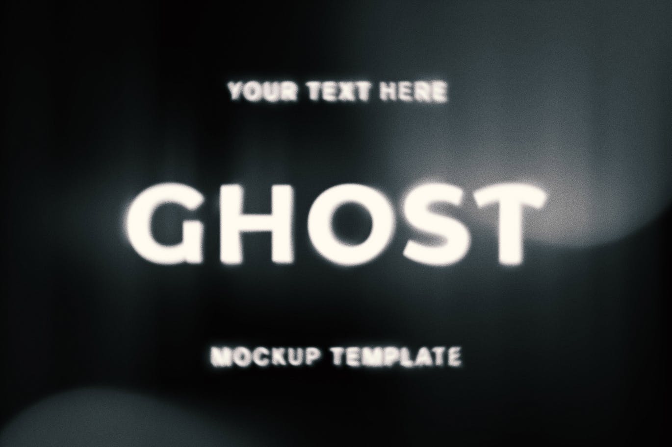 迷幻神秘的烟雾弥散文本特效PS模板素材 Ghost Text