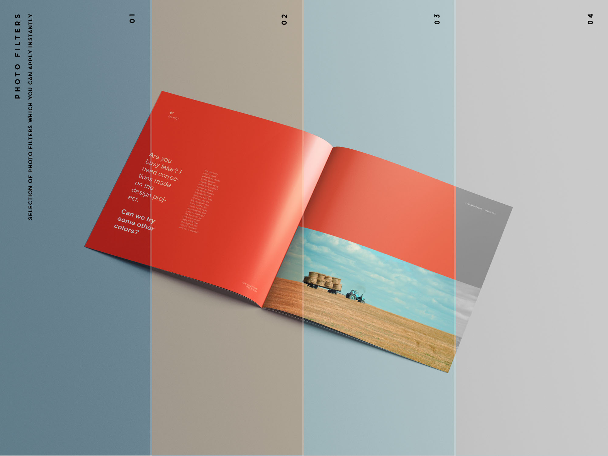 9个高质量方形小册子宣传册杂志画册设计贴图样机模板 Squa