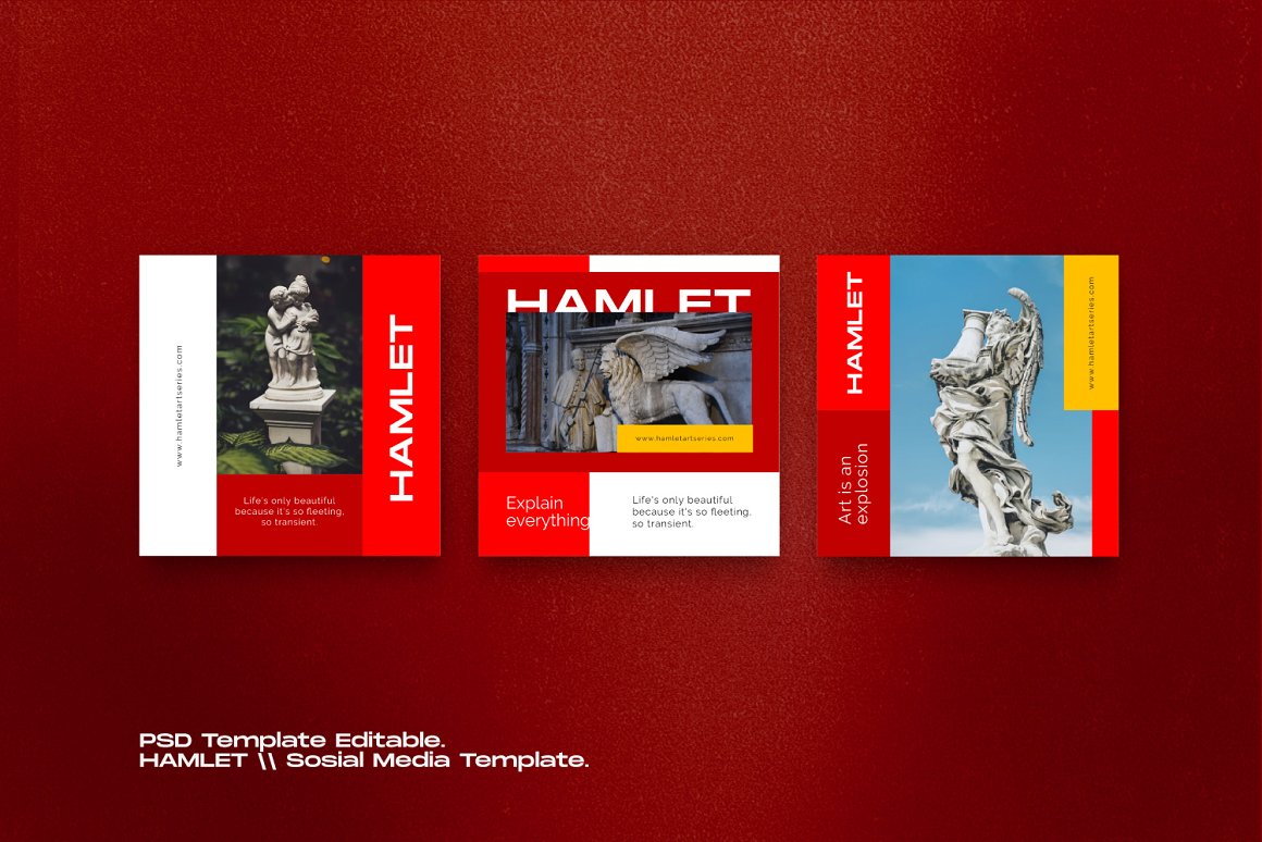 北欧非洛拉新社交媒体Ins宣传海报PSD模板 Hamlet