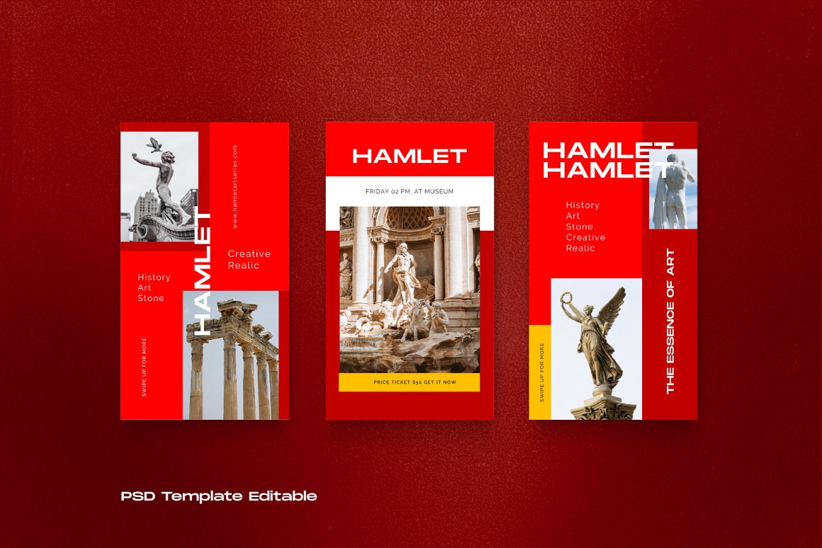 北欧非洛拉新社交媒体Ins宣传海报PSD模板 Hamlet