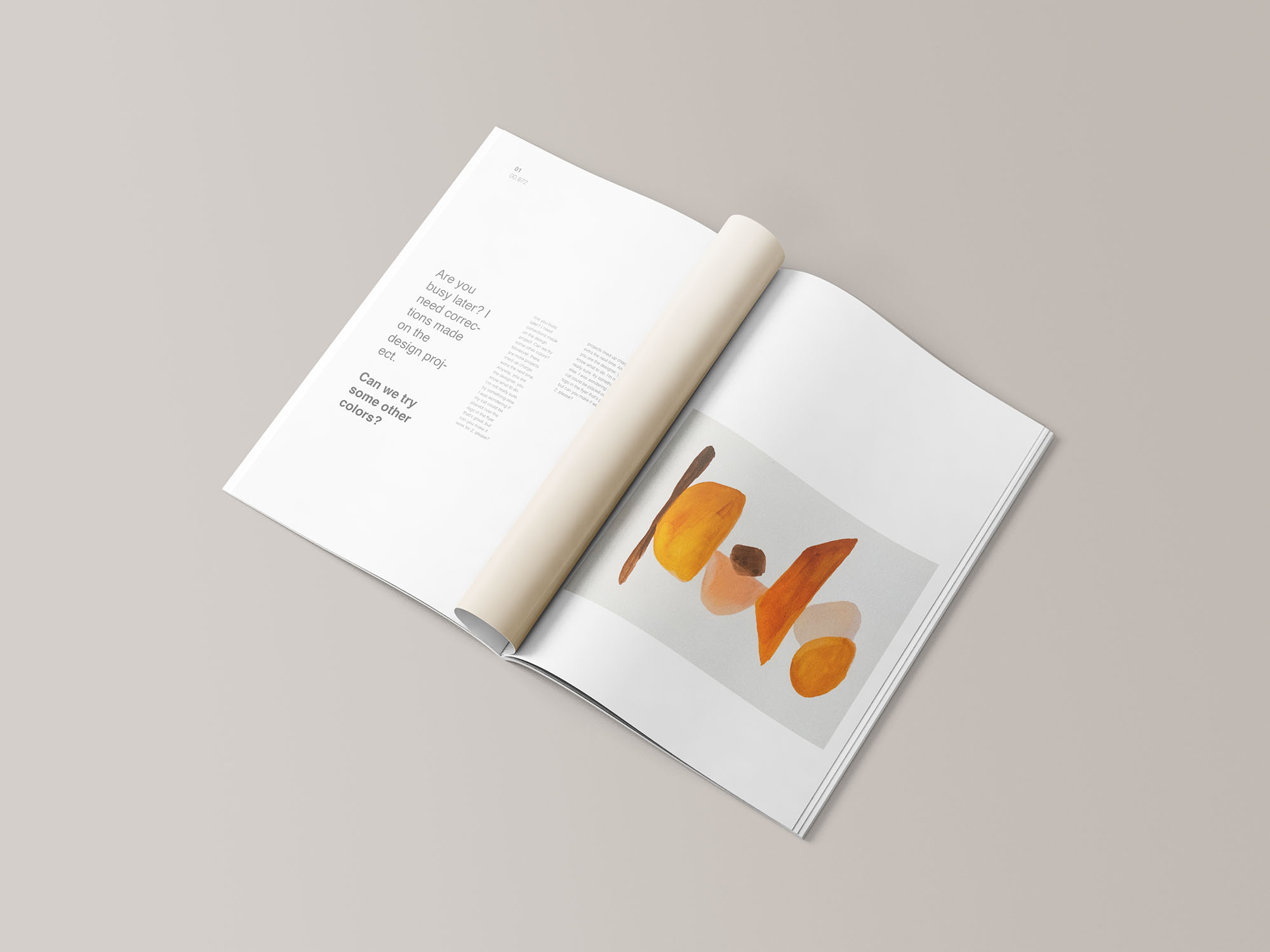 高品质极简主义A4杂志画册宣传册设计提案展示样机模板 16