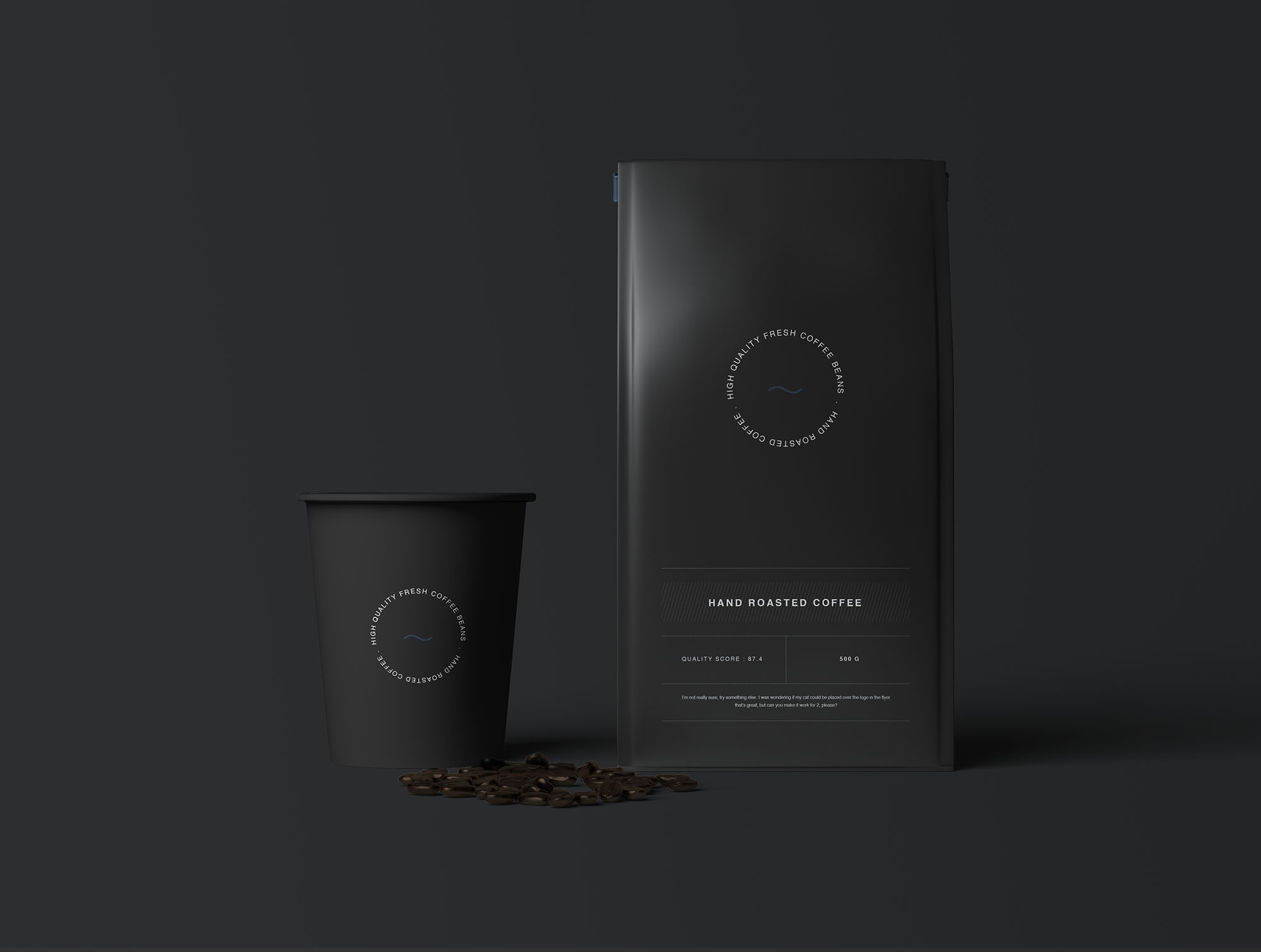 高级咖啡茶叶纸袋包装品牌设计提案展示样机模板 Coffee