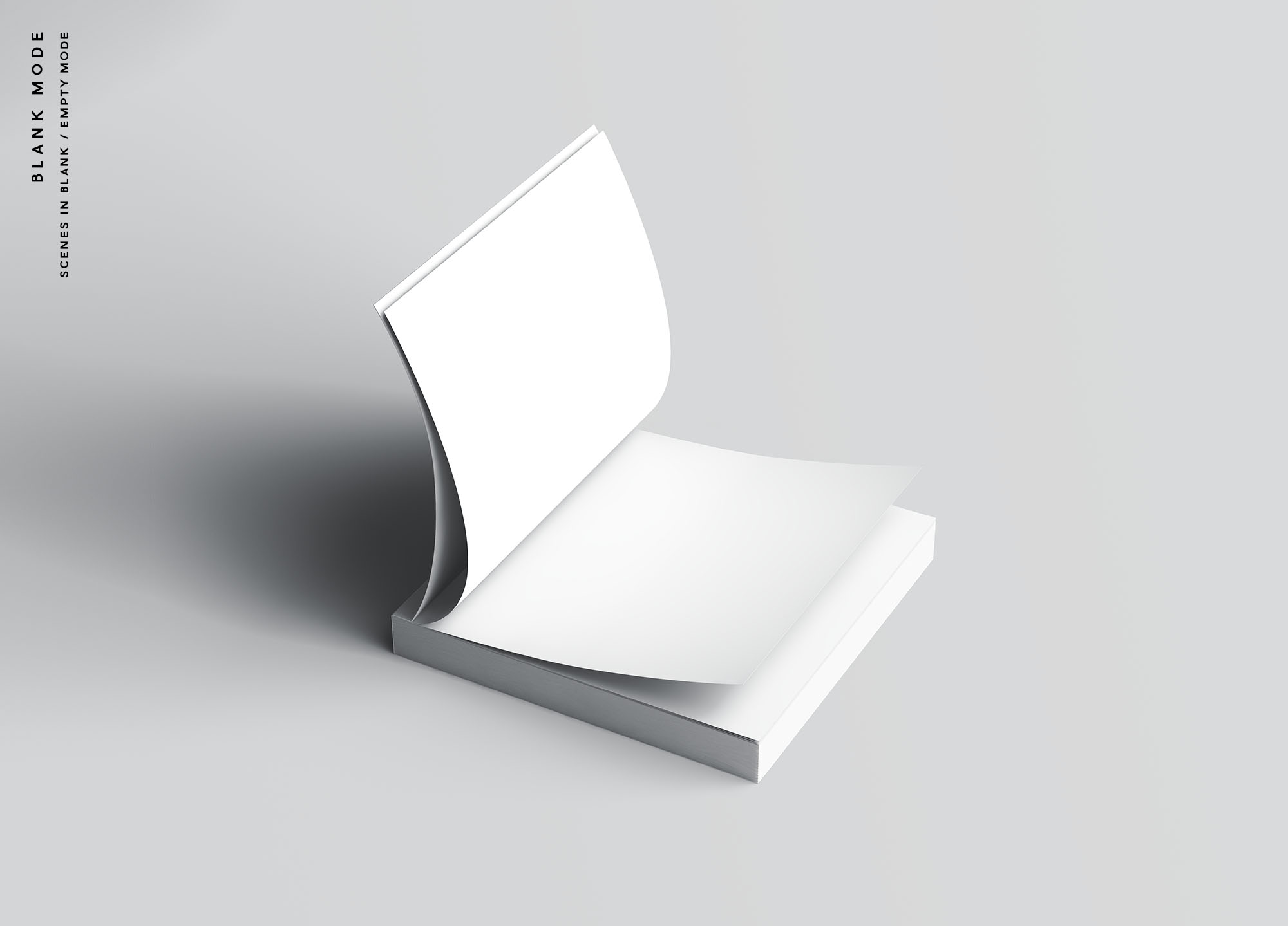 高质量方形平装书籍封面封底内页设计贴图展示样机 Square