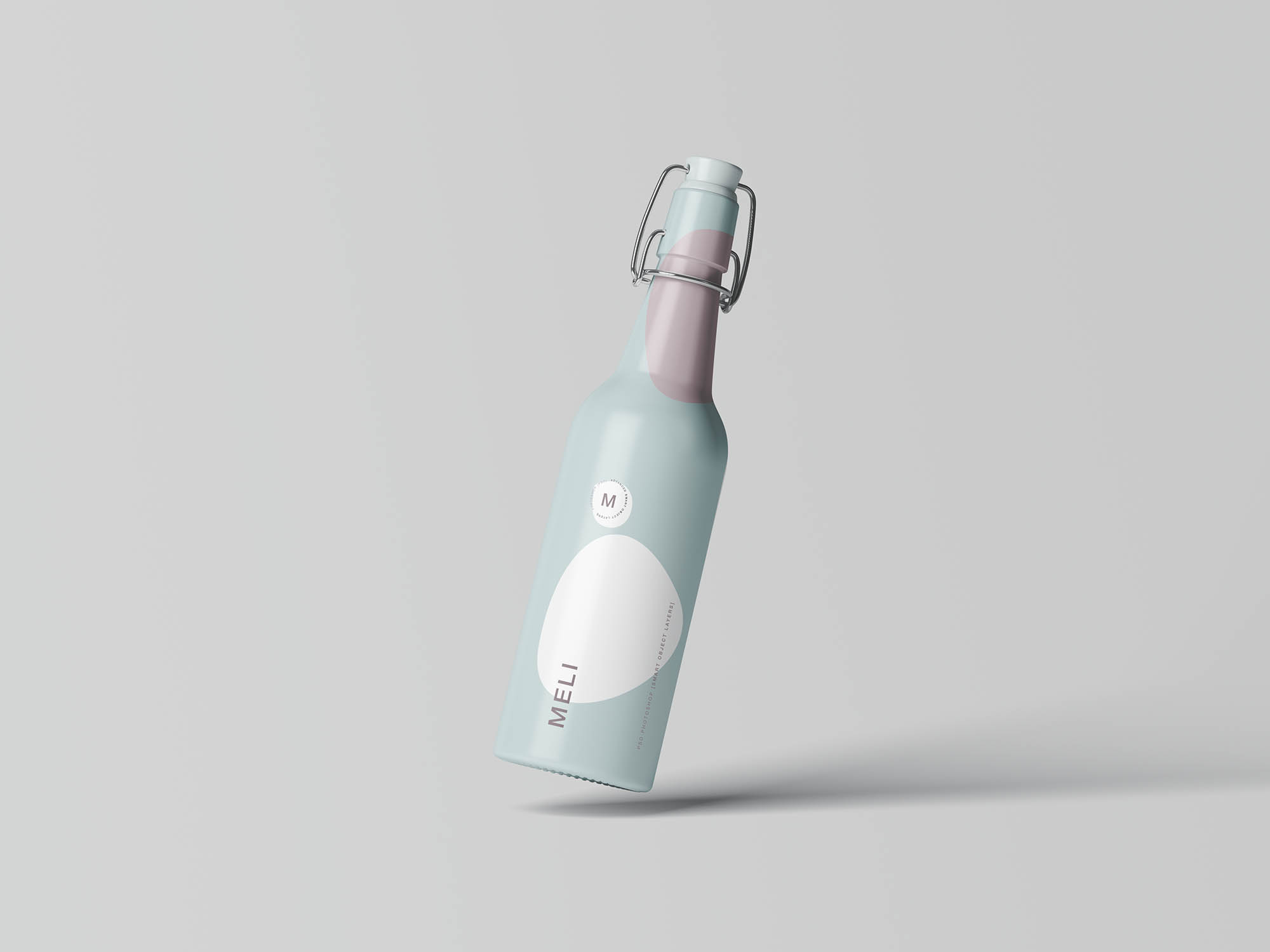 高级软木塞饮料瓶包装设计贴图展示样机模板 Matt Clam