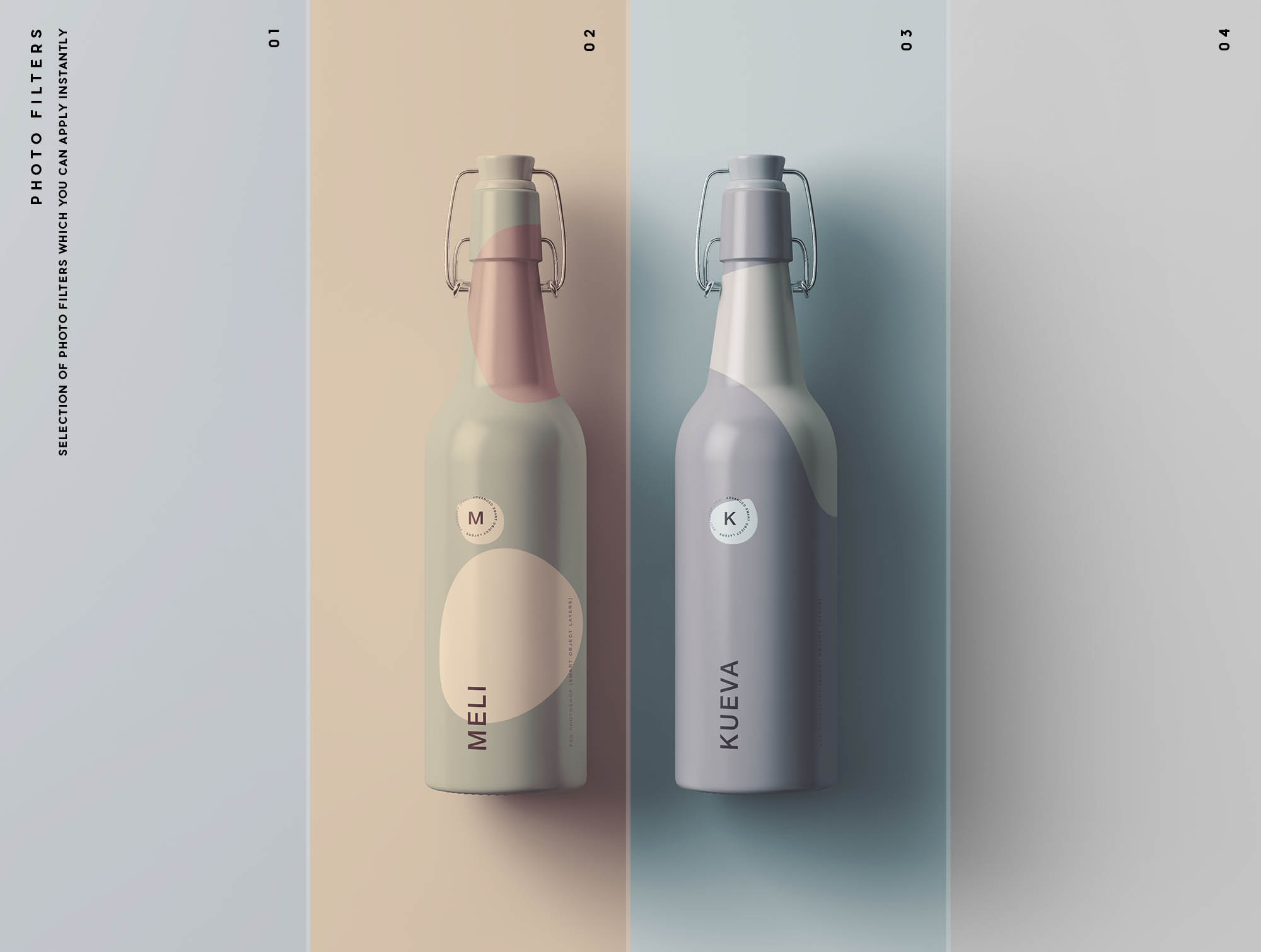 高级软木塞饮料瓶包装设计贴图展示样机模板 Matt Clam