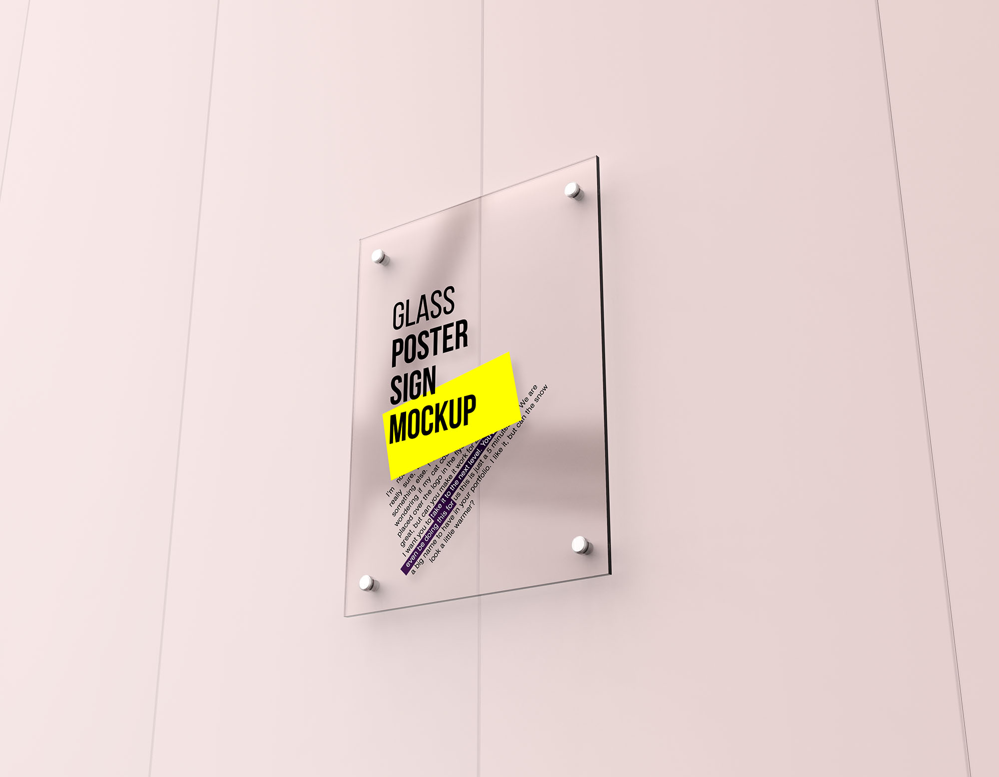7款高质量透明玻璃亚克力海报招牌贴图展示样机模板 Glass