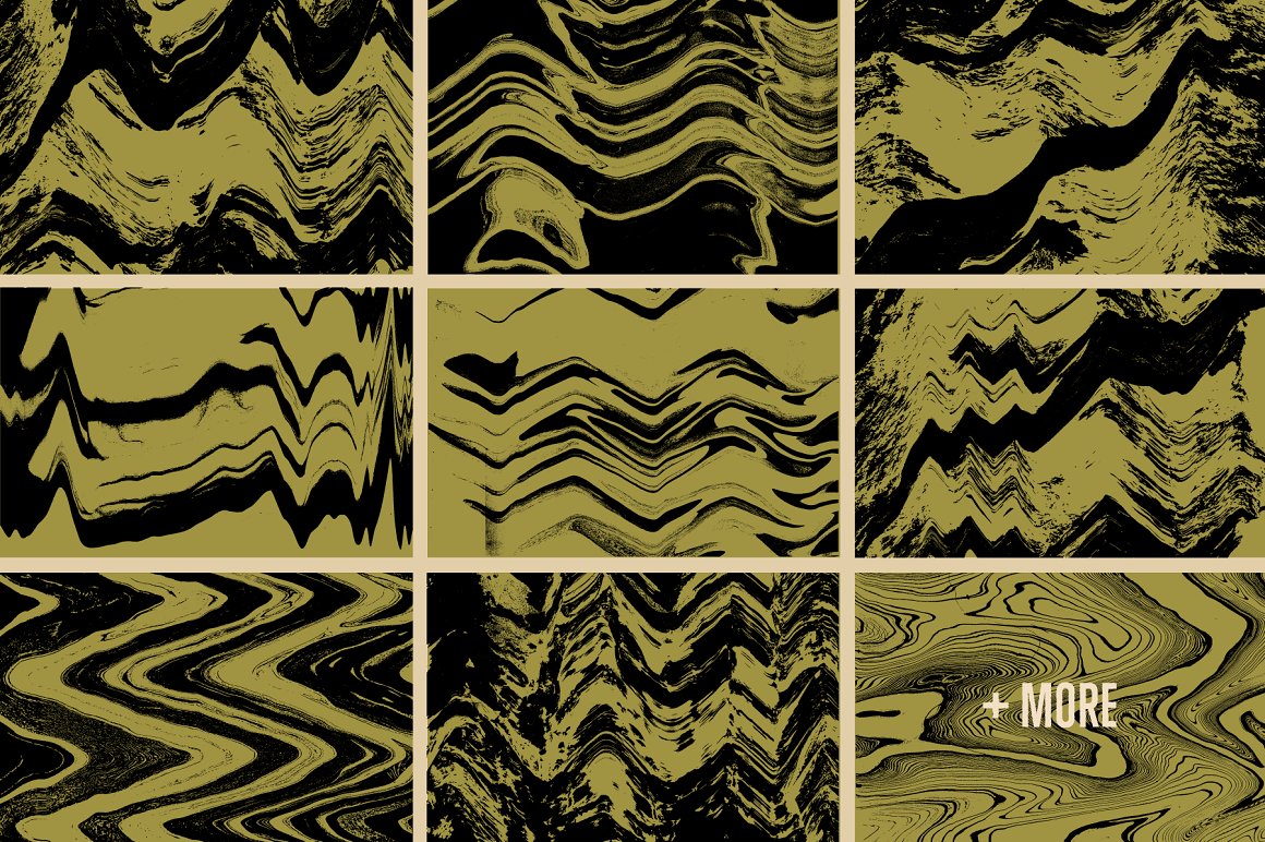 16款手工扭曲的丝网印刷迷幻纹理合集包 Acid Tone