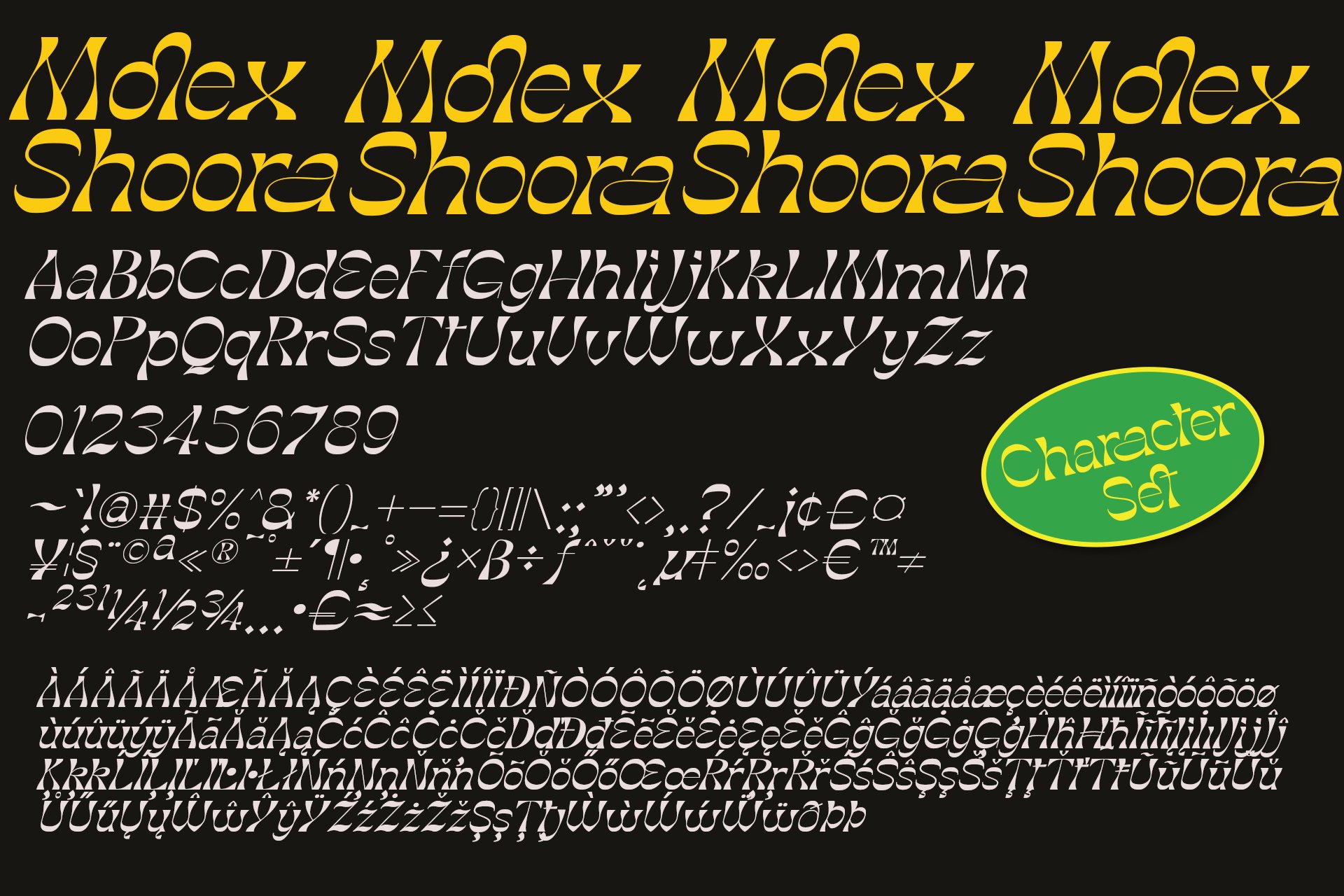复古有趣的英文装饰字体 Molex Shoora | Rev