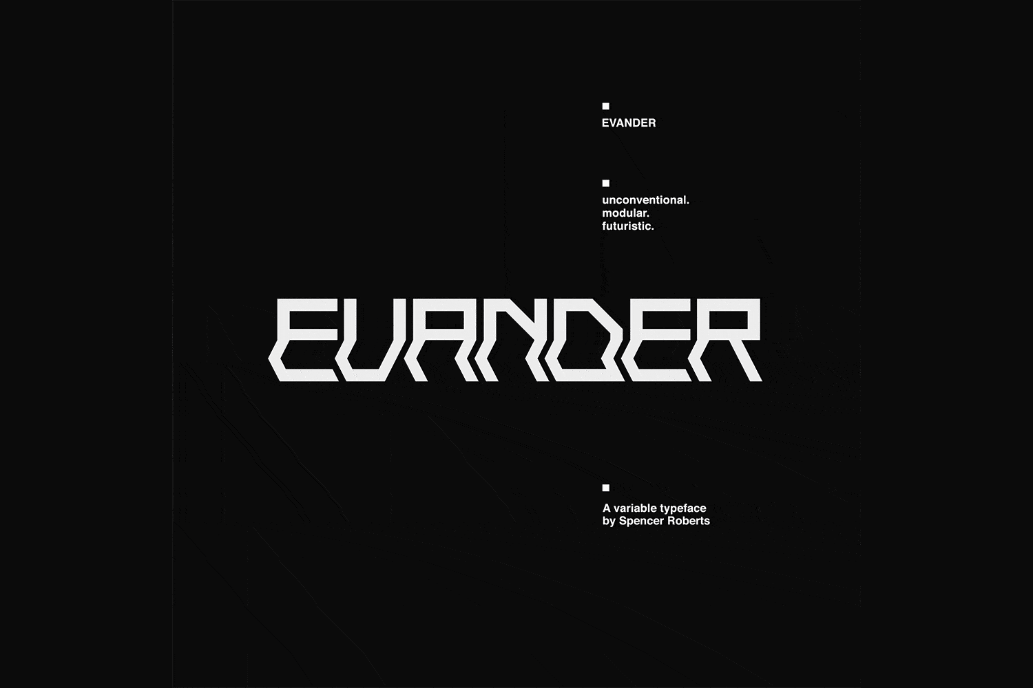 未来派科技酸性机能风动态美学抽象英文装饰字体 Evander