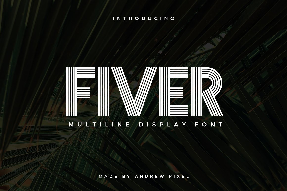 复古多行线条迷宫品牌推广标题装饰英文字体 Fiver - M