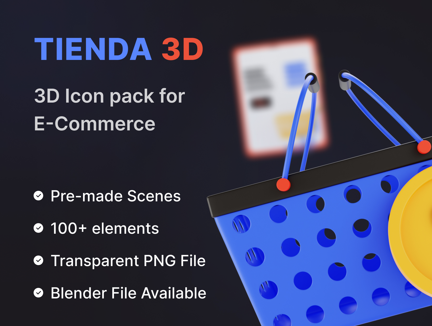 三维渲染电子商务3D图标集 Tienda | Best 3D