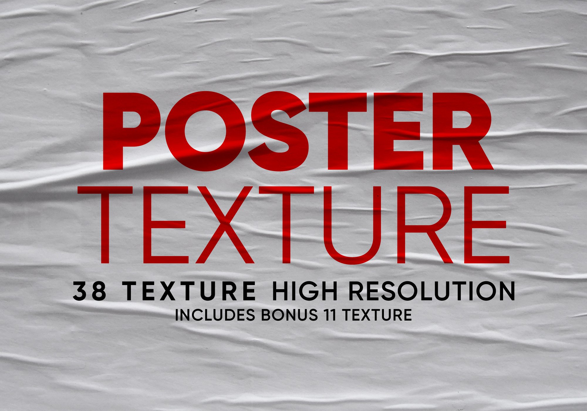 超高清褶皱折痕胶合效果海报设计纸张纹理叠加素材 38 Pos
