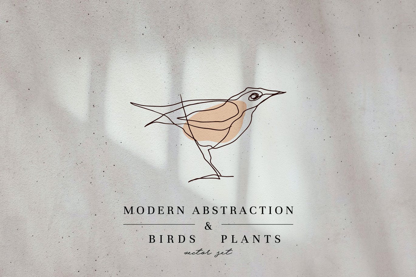 现代抽象鸟类花卉线稿轮廓矢量素材合辑 Modern Abst