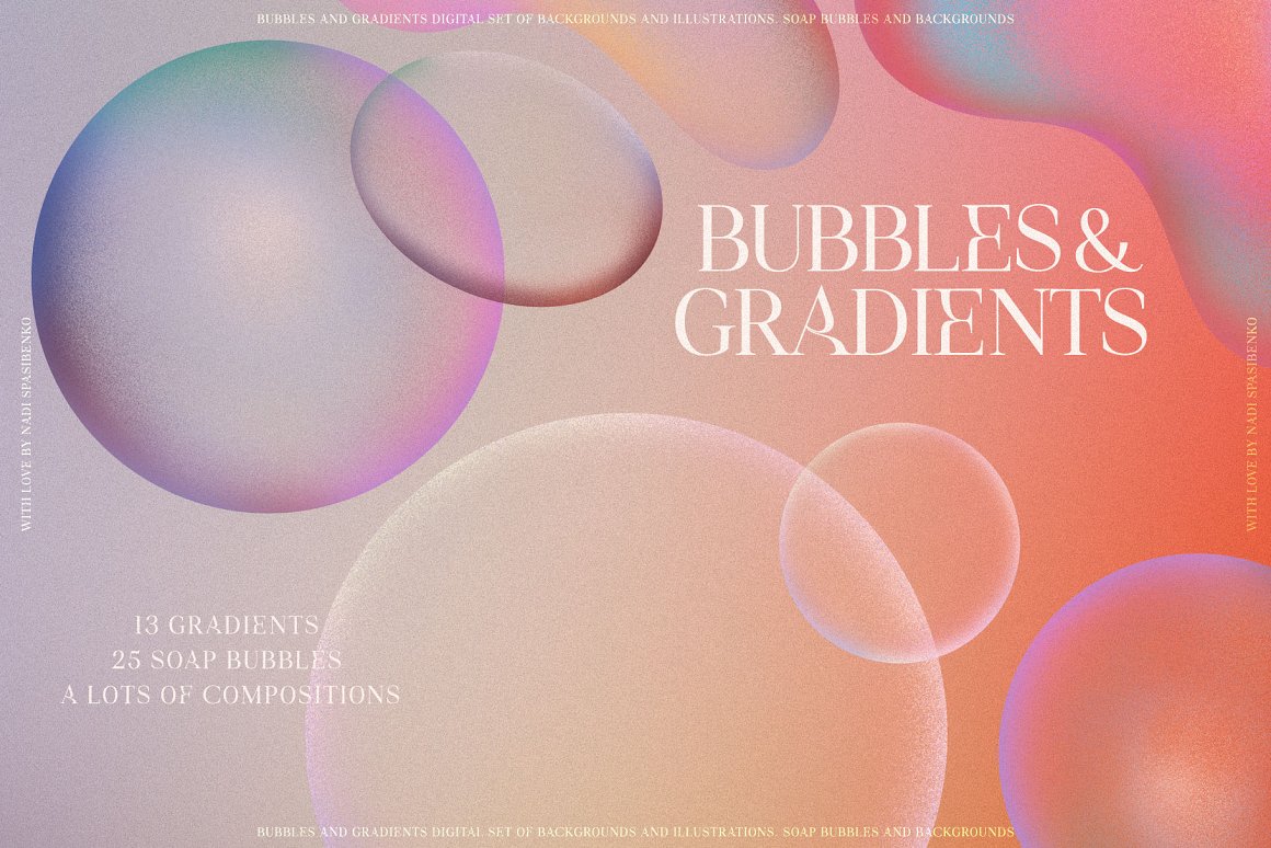 丰富多彩的彩色气泡渐变装饰素材合辑 Bubbles &