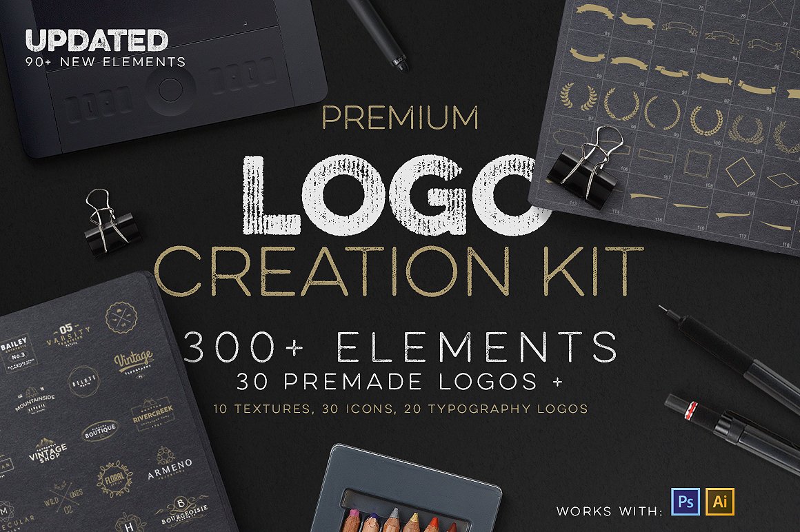 复古经典品牌LOGO徽标设计工具包 Logo Creatio
