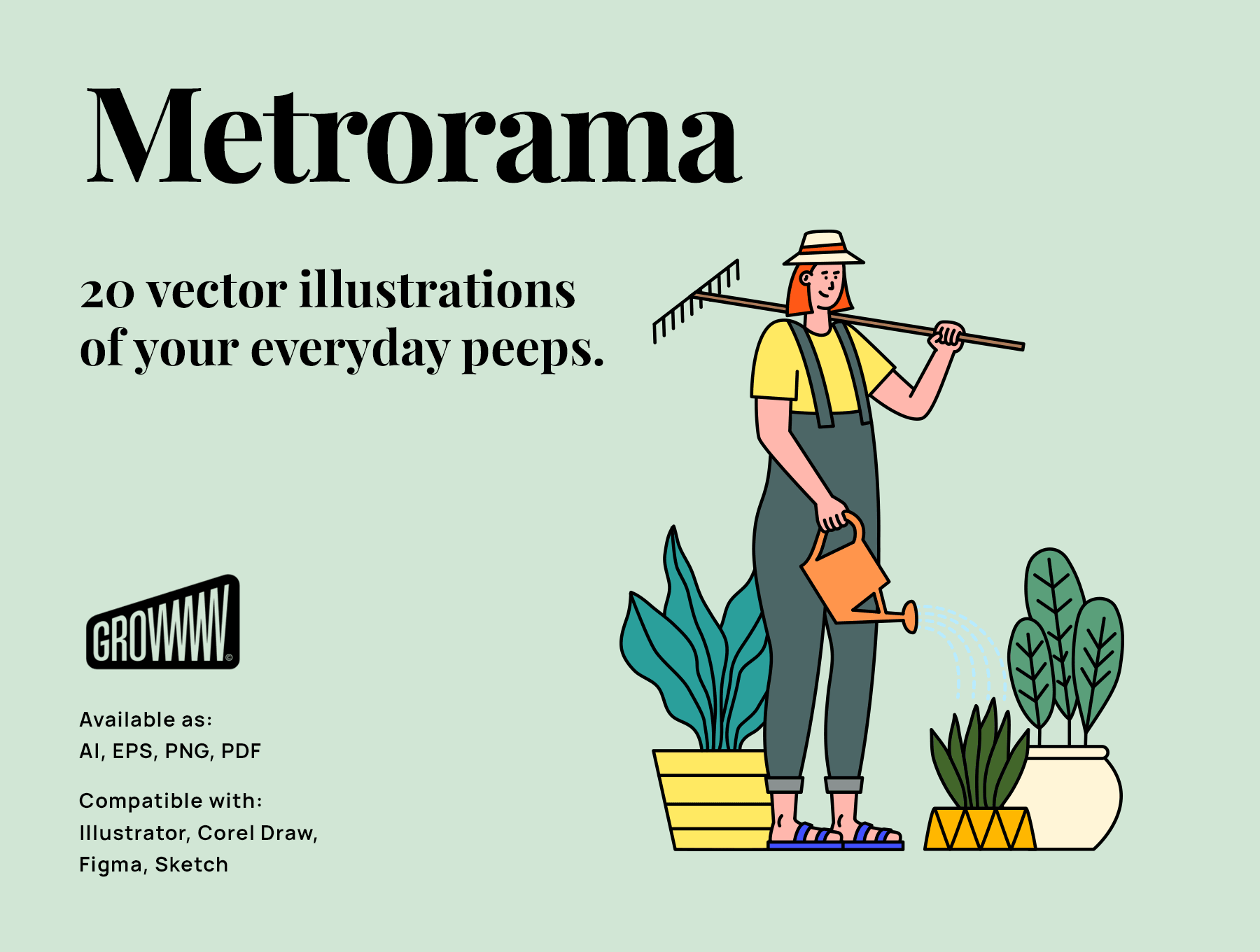 高质量日常工作娱乐生活Web插画矢量插图素材 Metrora