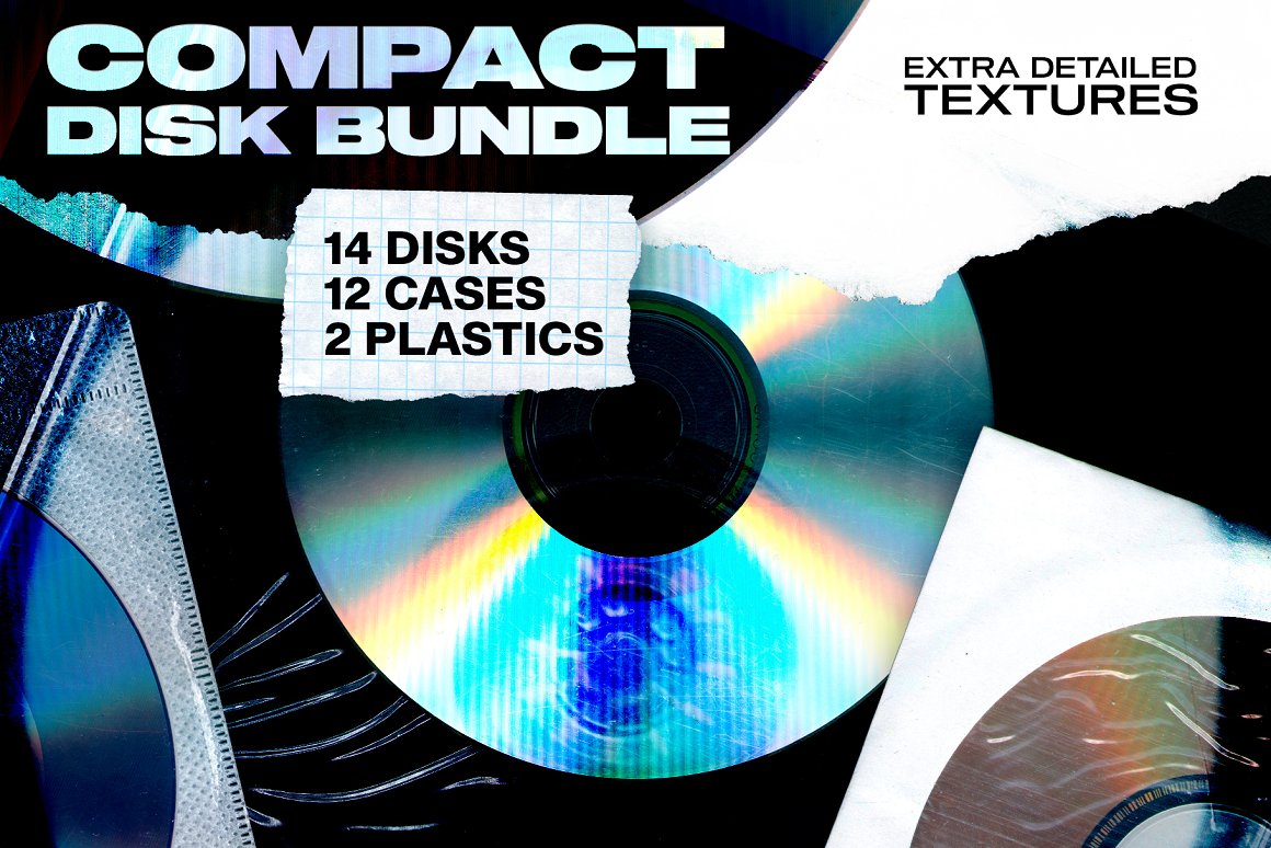 超高品质CD光盘盒塑料包装盒纹理素材合辑 Extra-det