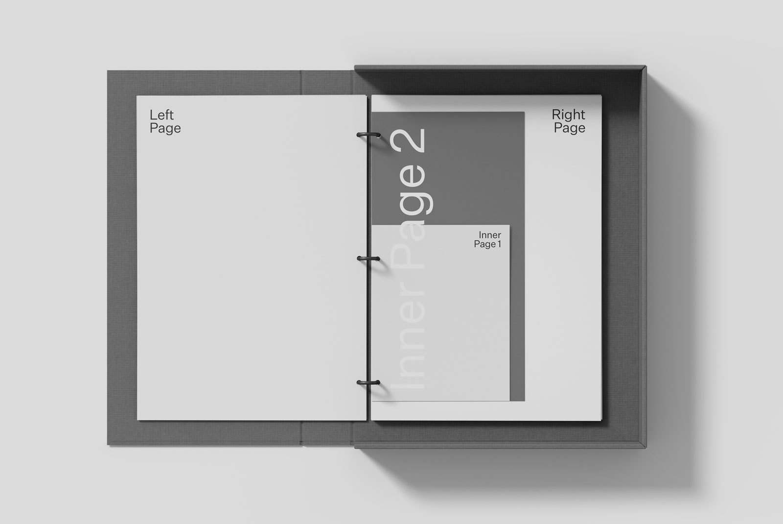 高质量可调节的活页文件夹品牌包装设计贴图样机模板 Binde