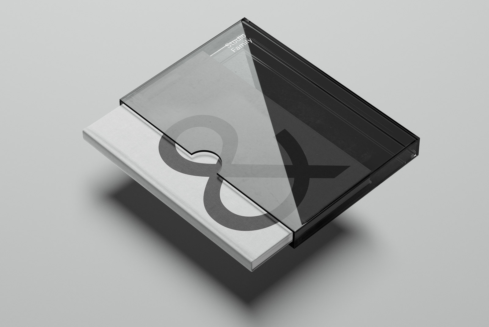 高品质透明亚克力塑料书籍保护套封面设计提案样机模板 Book