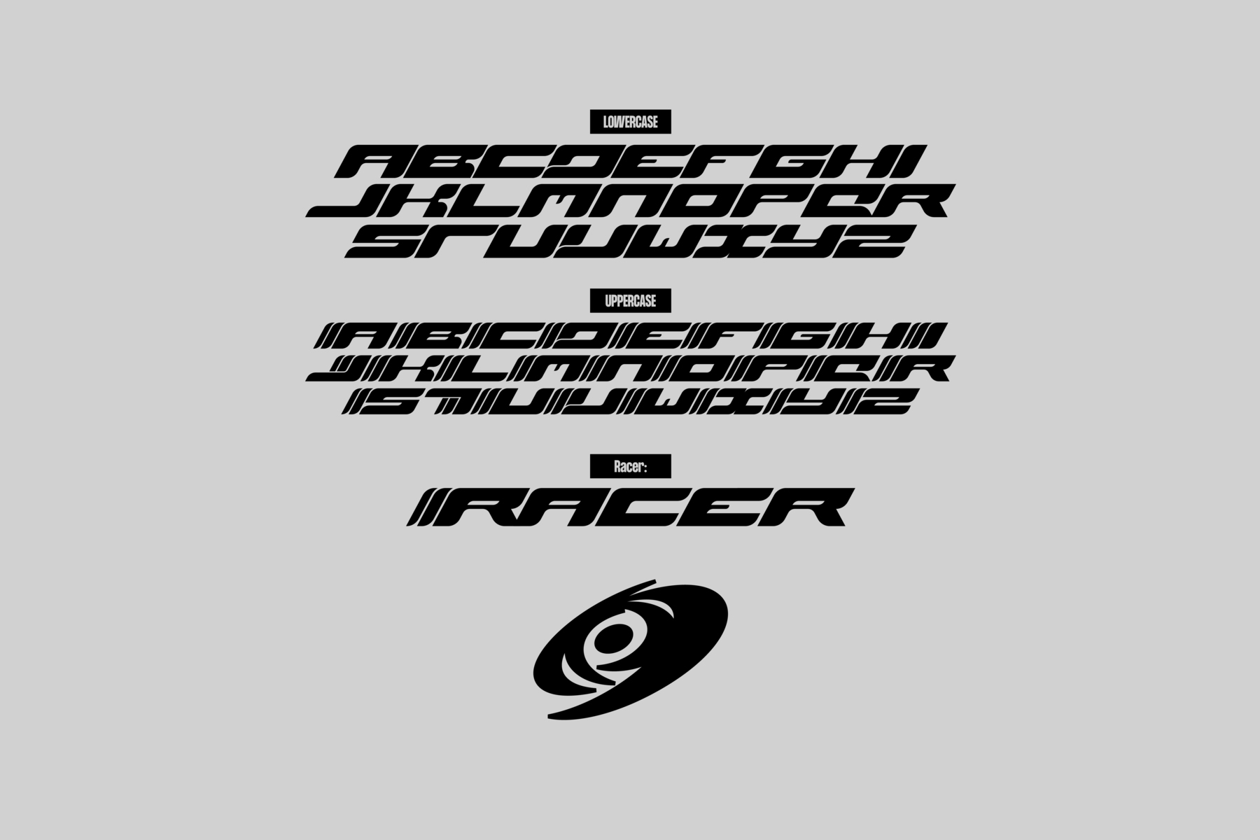 Y2k复古千禧赛车机车动态运动英文装饰排版字体 Racer