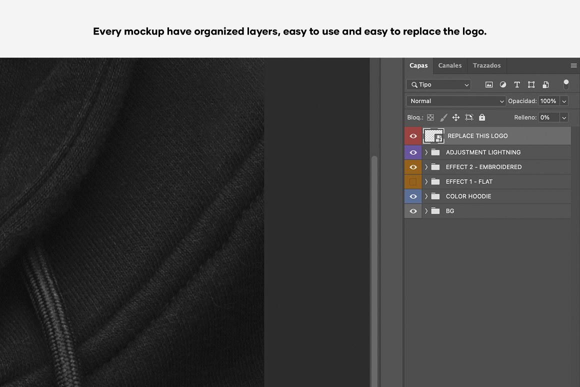衣服领标刺绣绣花标签服装品牌设计样机PSD模板 25 App