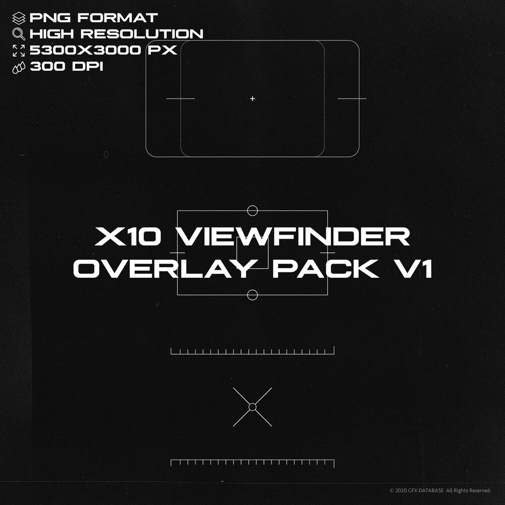相机狙击手焦点取景器界面叠加层设计素材合辑 X10 View