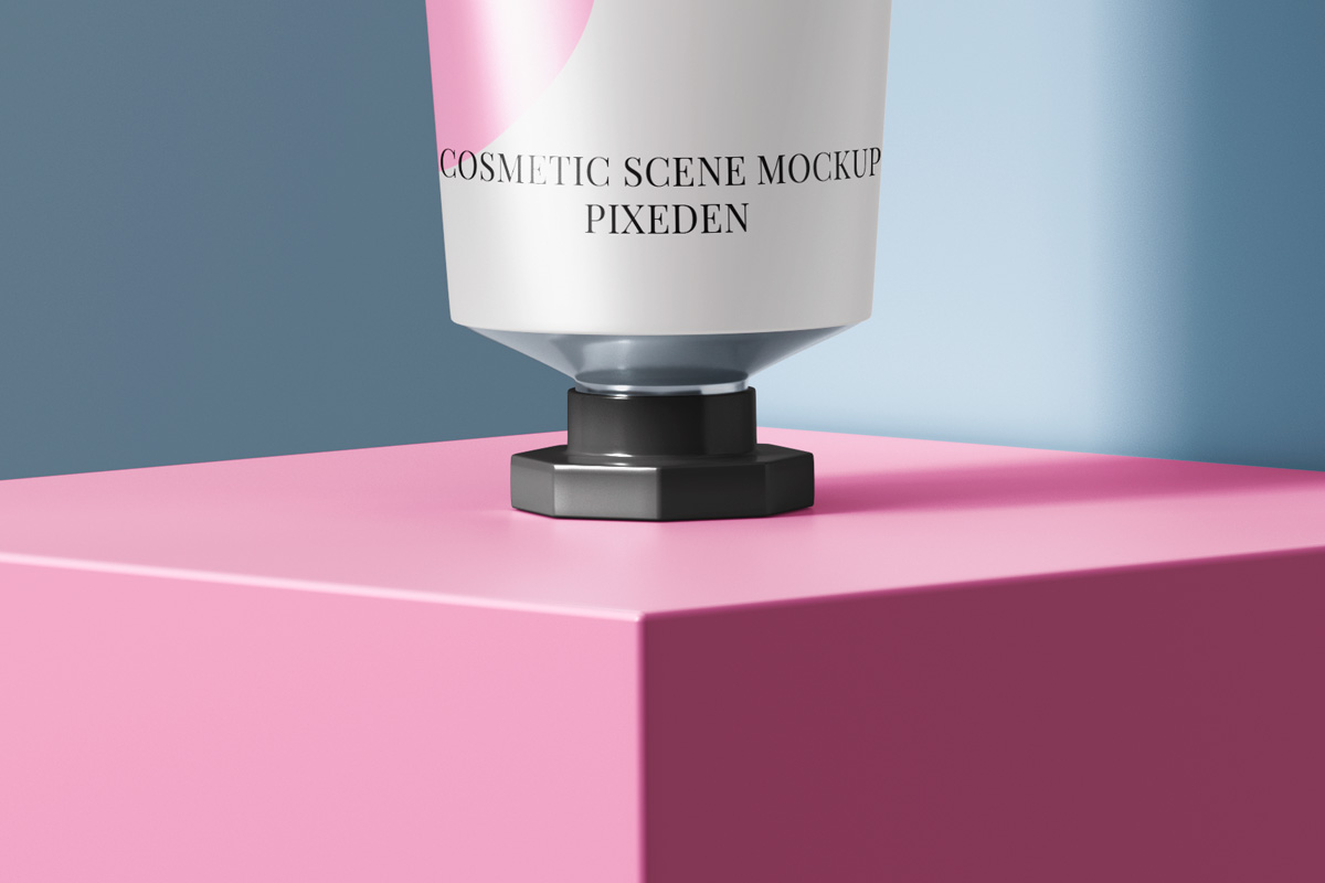奶油管护手霜化妆品包装设计提案展示样机模板 Cream Tu