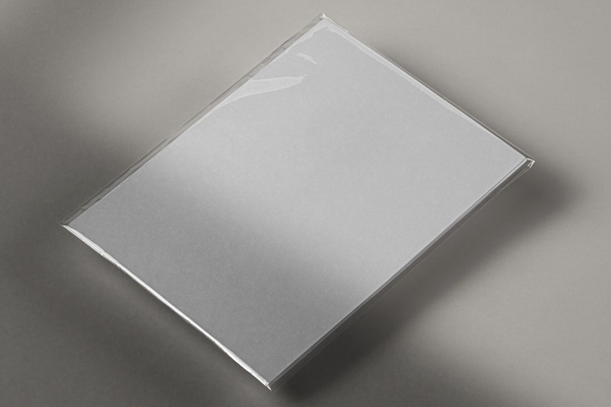 优雅的透明薄膜包装书籍封面设计提案展示样机模板 Catalo