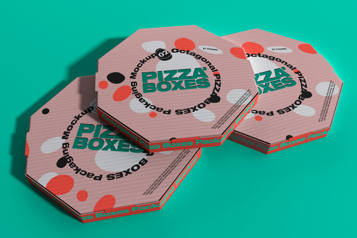 披萨快餐食品品牌包装设计提案展示样机模板 Pizza Psd
