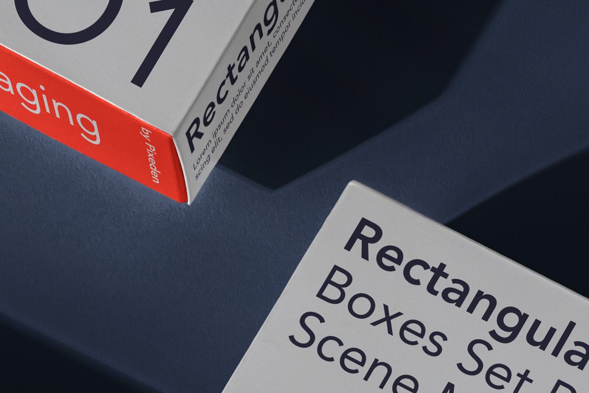 长方形纸盒品牌包装设计提案样机模板 Rectangular