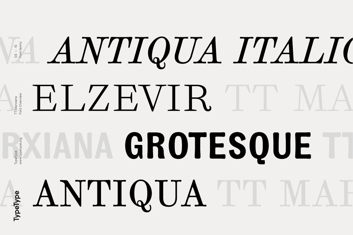 经典复古衬线英文字体 TypeType - TT Marxi