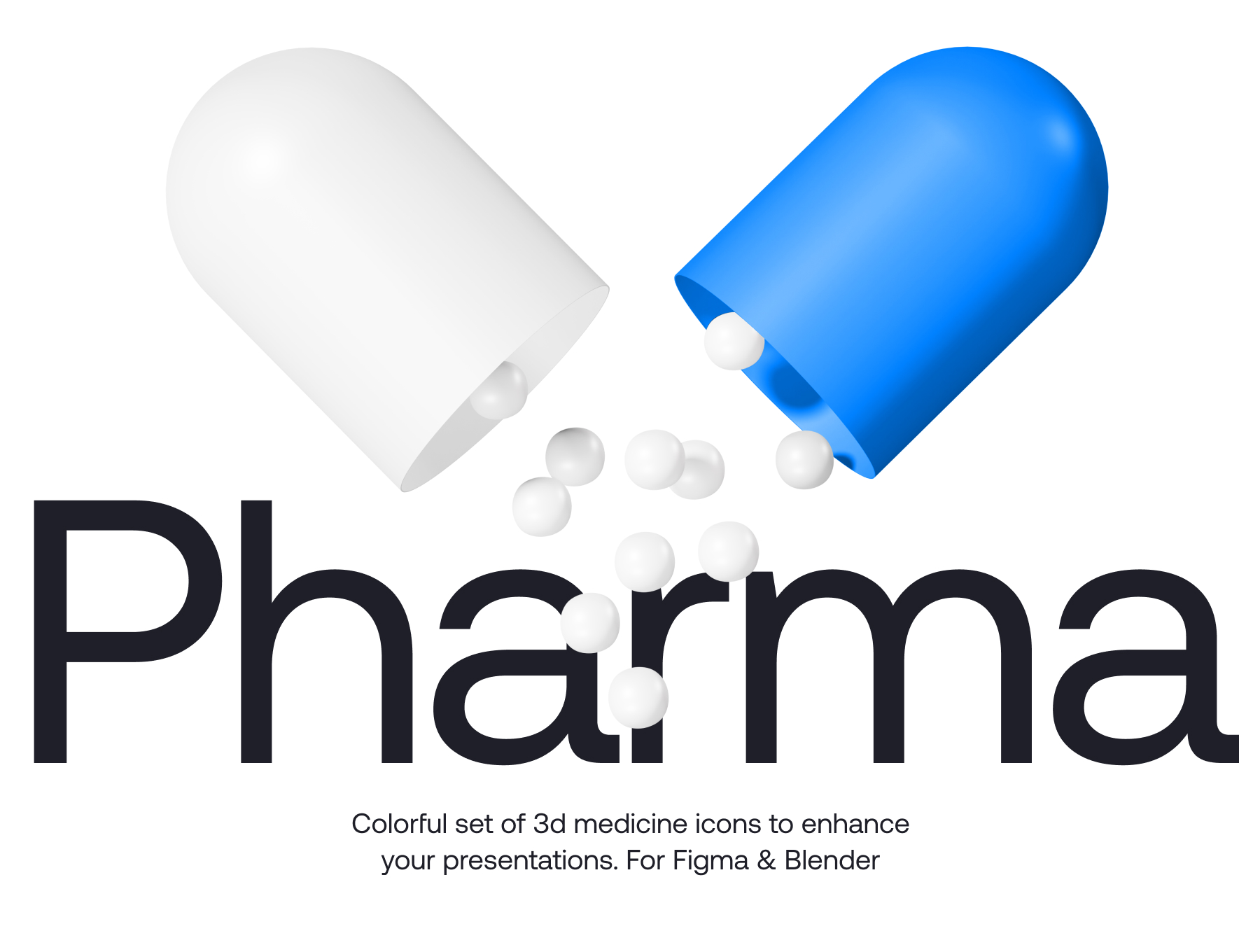 高质量三维渲染制药医药医疗行业主题3D图标合辑 Pharma