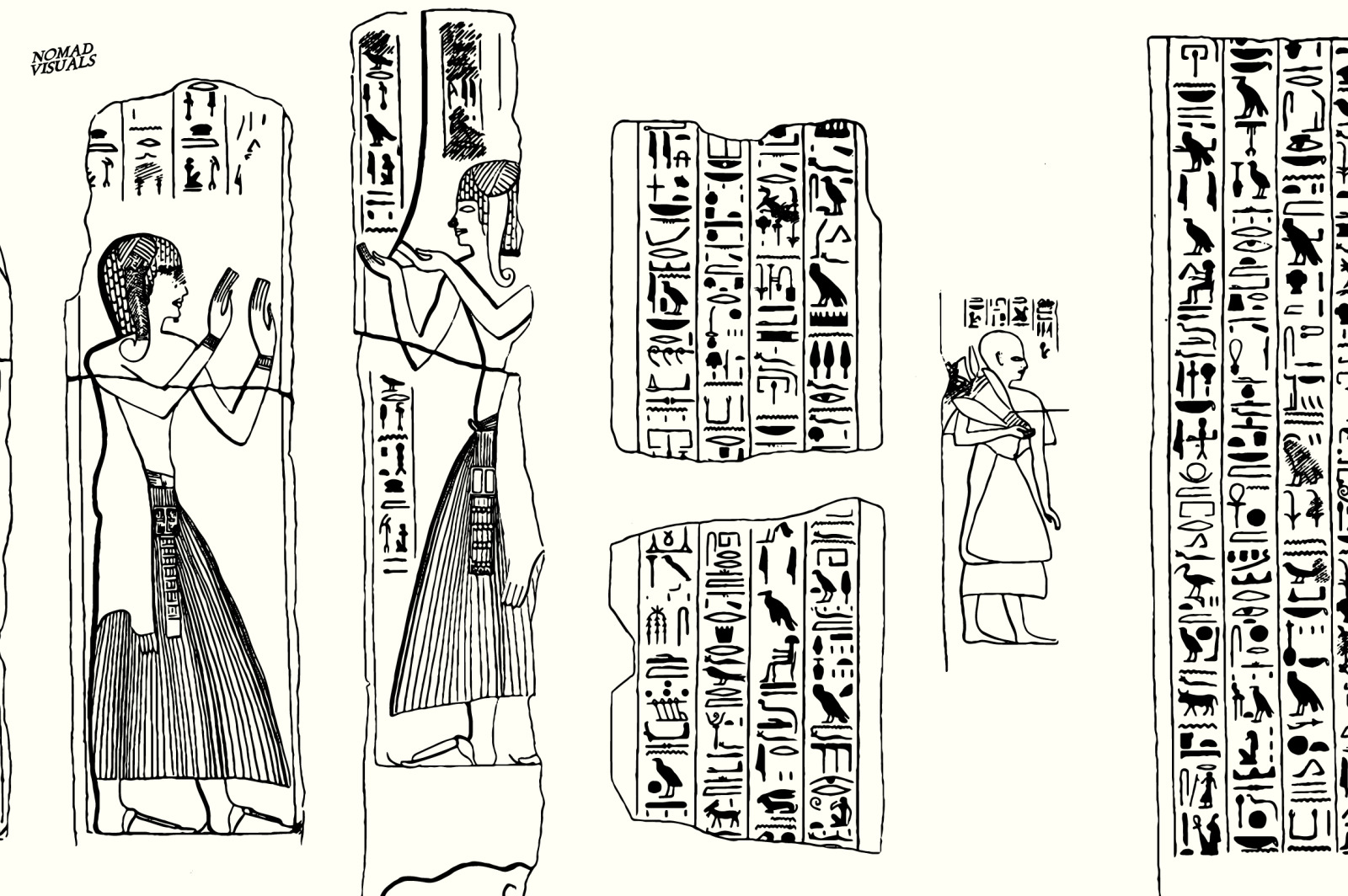 1940+古埃及历史文物象宗教形文字金字塔建筑元素PNG剪贴