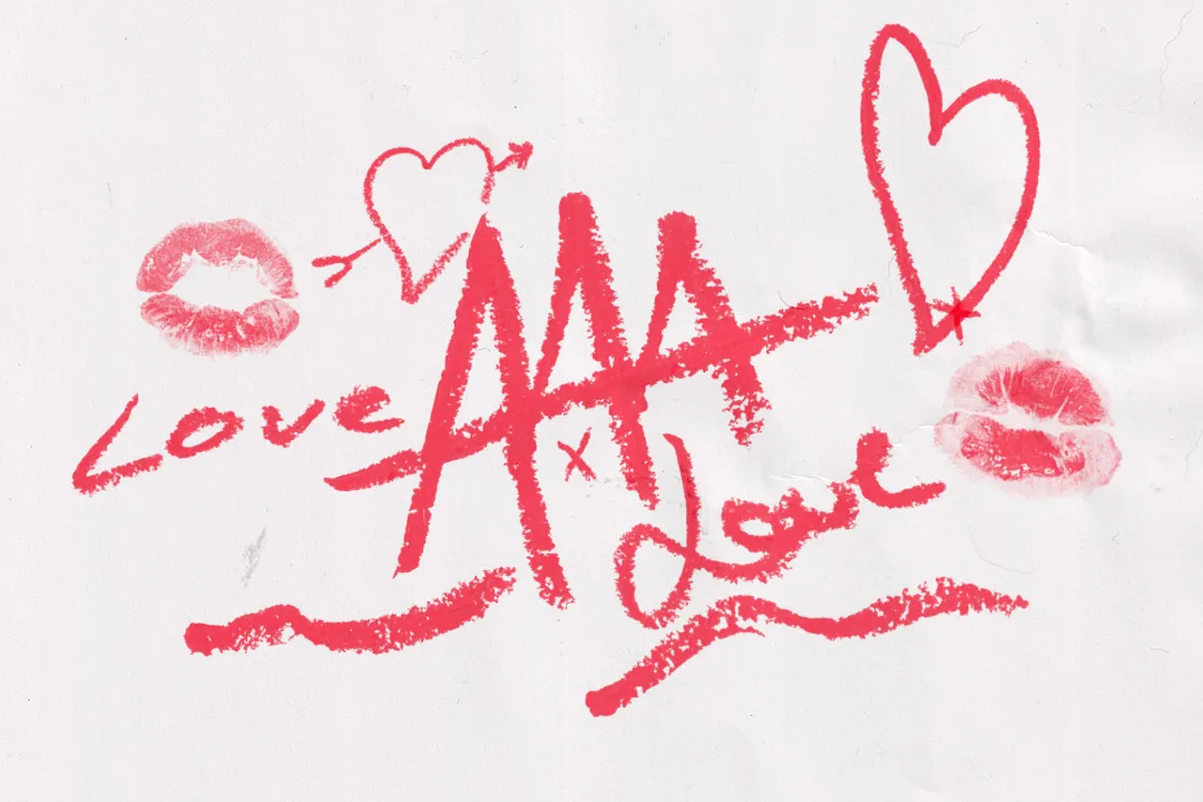 手绘爱心丘比特吻痕情人节主题蜡笔PS笔刷素材 AAA - V
