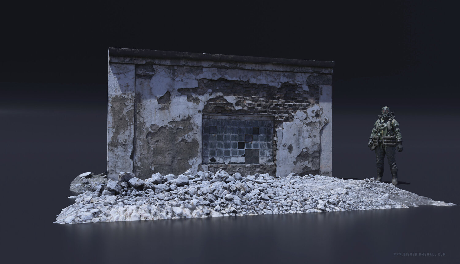 「天启」世界末日系列战后损坏建筑信号塔残垣断壁3D模型素材