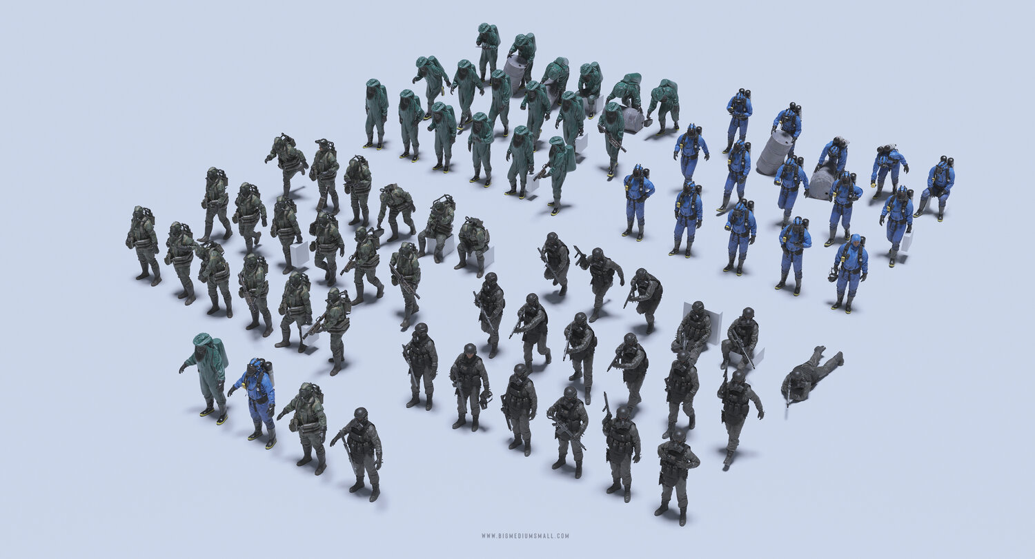「天启」世界末日未来战争人物角色装甲车建筑3D模型素材（含U