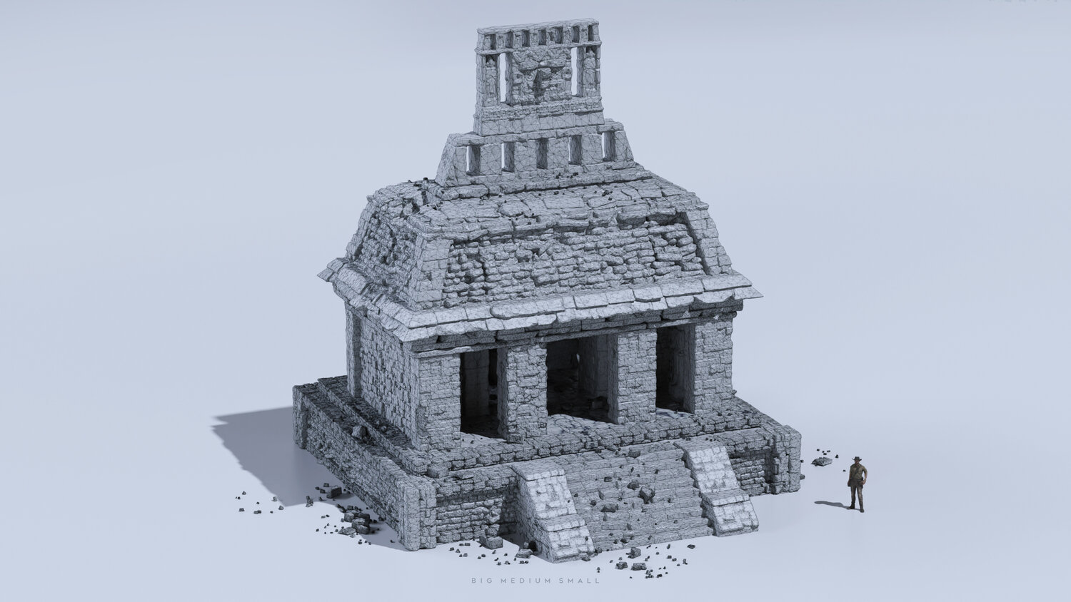 「失落之城」西部牛仔探索古墓丽影游戏建筑人物3D场景模型（含