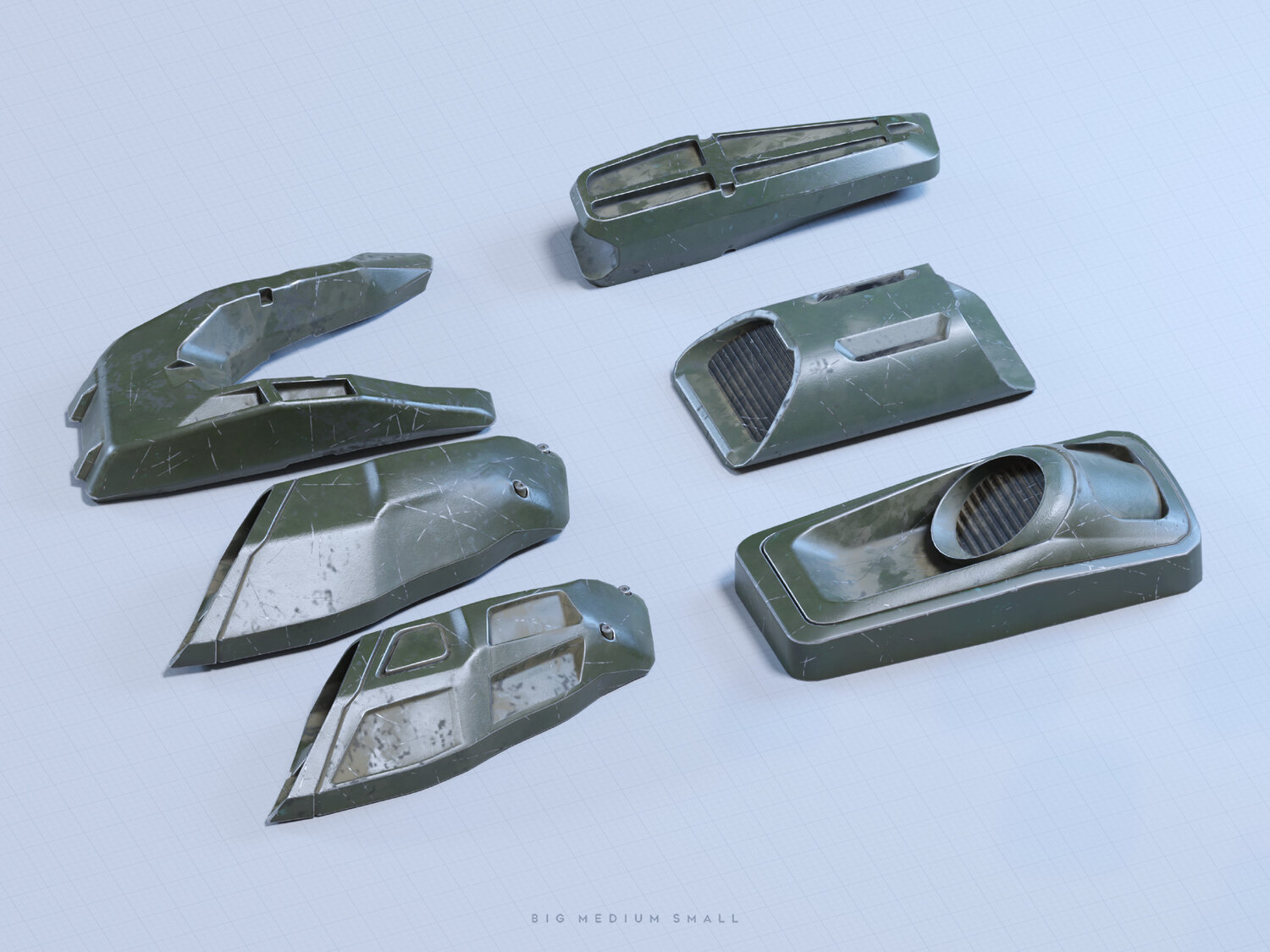 「战争机器」未来机甲战士人物角色机器零件3A级3D模型套装（
