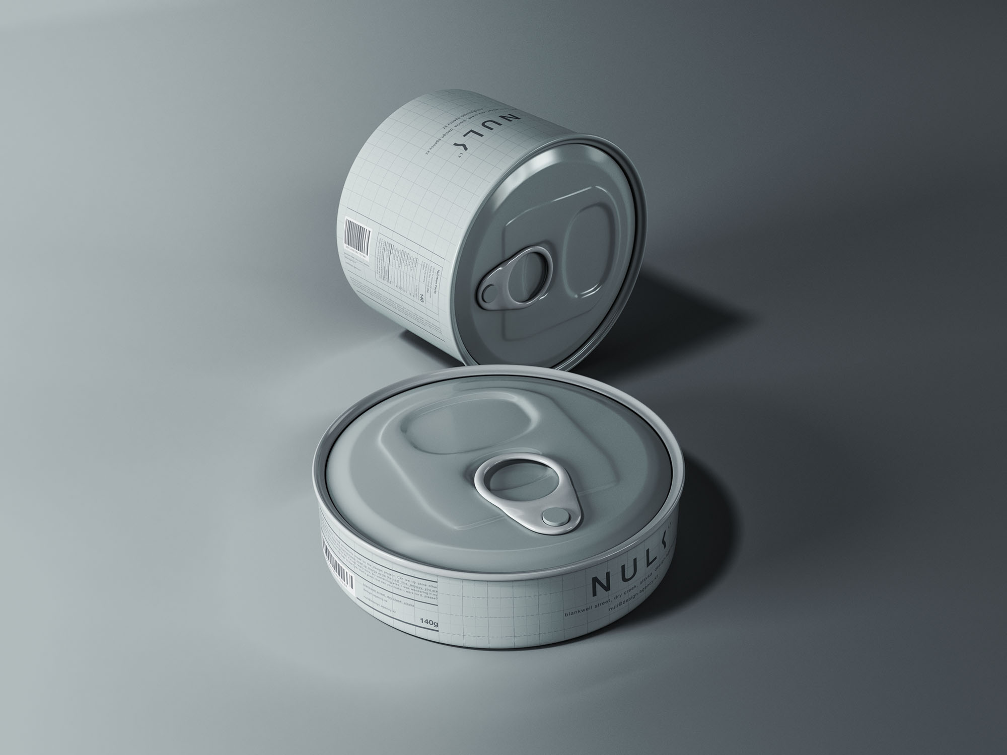 高质量罐头食品品牌包装设计提案展示样机模板 Canned F