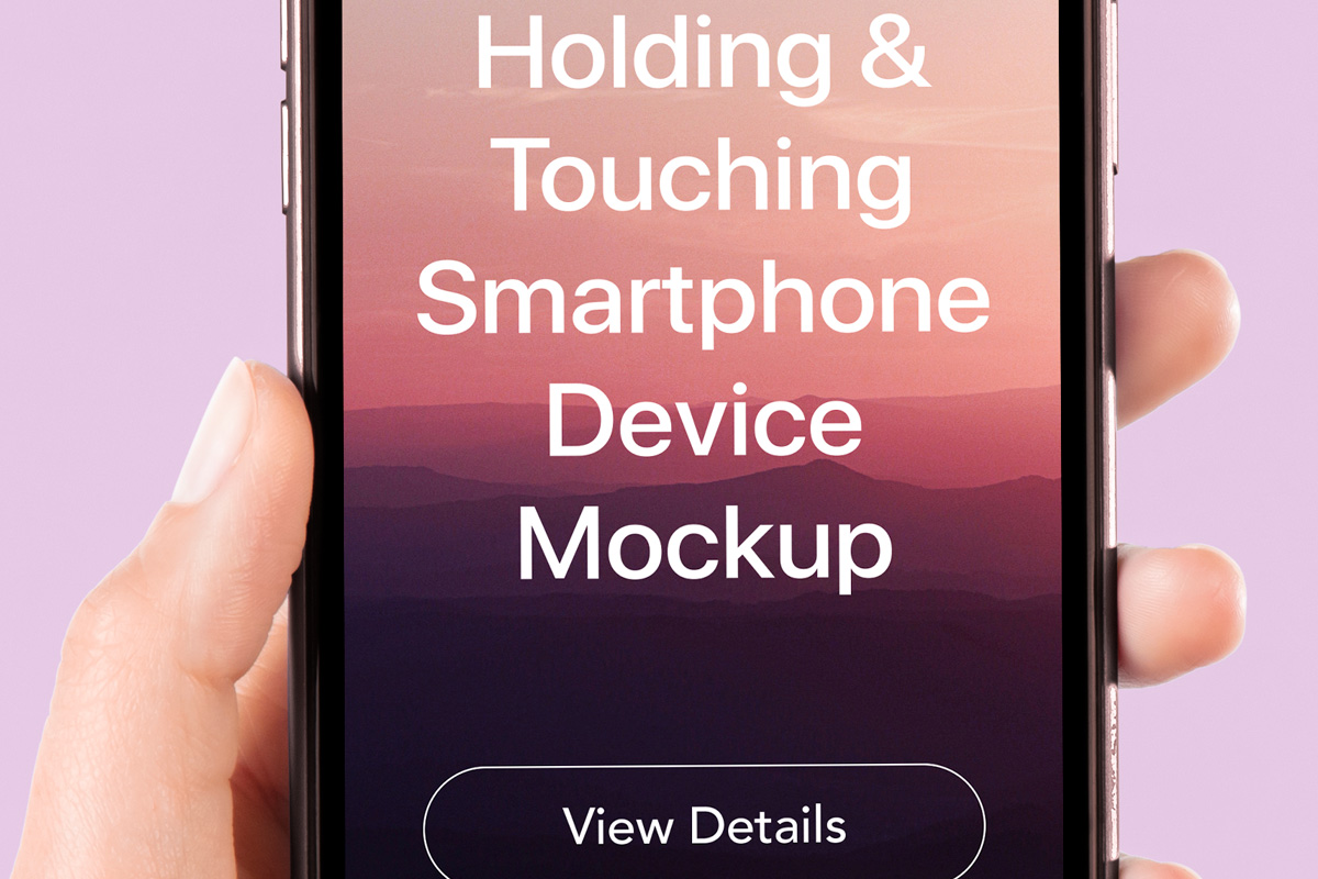 手持iPhone手機UI設計提案展示樣機模板 Hand Ho