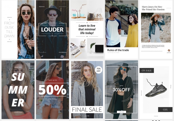 50个时尚购物旅行博客电子商务打折促销宣传广告图PSD海报模