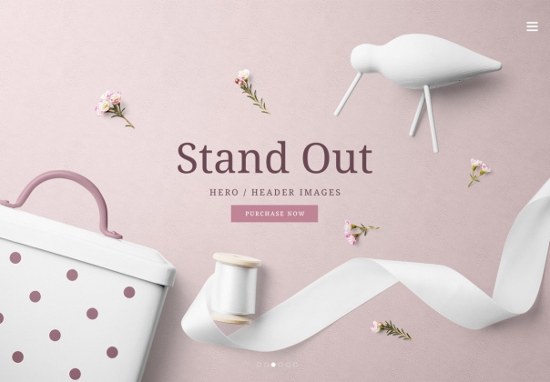 粉色植物鲜花丝带网站标题头图banner广告图PSD设计素材