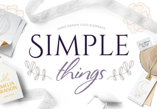 可爱和时尚的品牌素材Simple things brandi