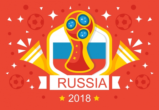 2018俄罗斯世界杯红色背景矢量插图Red Backgrou