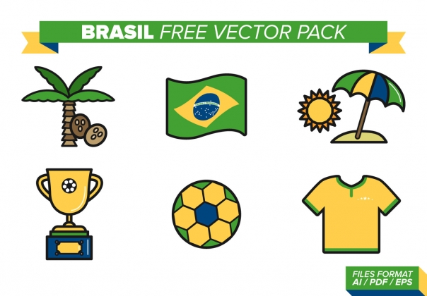 世界杯巴西队矢量图标Brasil Vector Pack#1