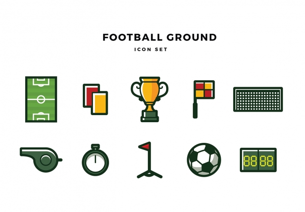 足球世界杯赛场矢量图标Football_Ground_Ico