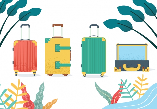 出游旅行矢量行李包元素Luggage Vector Pack